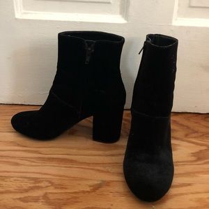 Black velvet booties